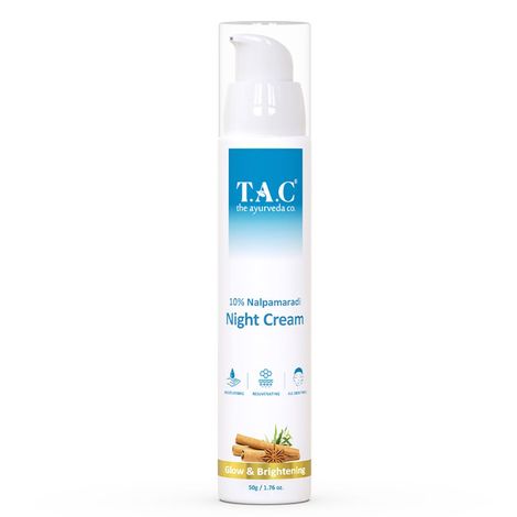 Buy TAC - The Ayurveda Co. 10% Nalpamaradi Night Cream for Glowing and Brightening Skin , 50gm-Purplle