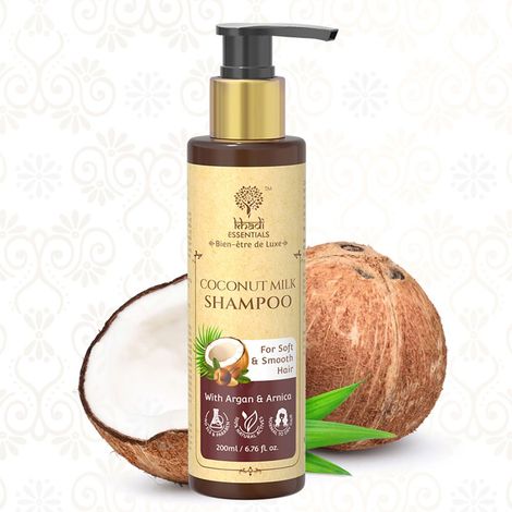 Buy Khadi Essentials Coconut Milk Shampoo with Argan & Arnica For Soft & Smooth Hair, 200ml-Purplle