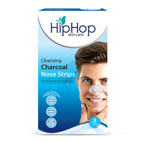 Buy HipHop Skincare Cleansing Charcoal Nose Strips for Men - Blackhead Remover & Pore Cleanser (3 Strips)-Purplle