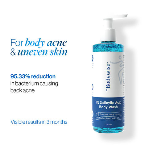 Buy Be Bodywise 1% Salicylic Acid Exfoliating Body Wash Shower Gel 250 ml | Prevents Body Acne, Bumpy skin & Deep cleanses | Suitable for All Skin Types-Purplle