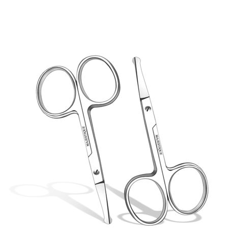 Buy Majestique Nasal Beauty Scissor | Rounded- Tip Mini Eyebrow Scissors | Stainless Steel Grooming Scissors | For Eyebrow, Ear Hair, Face Hair, Nails - Pack of 2-Purplle