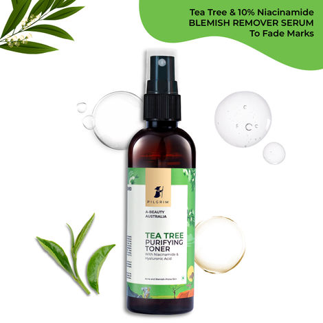 Buy Pilgrim Tea Tree Purifying Toner With Niacinamide & Hyaluronic Acid | Pore Cleansing, Pore Tightening  (100 ml)-Purplle