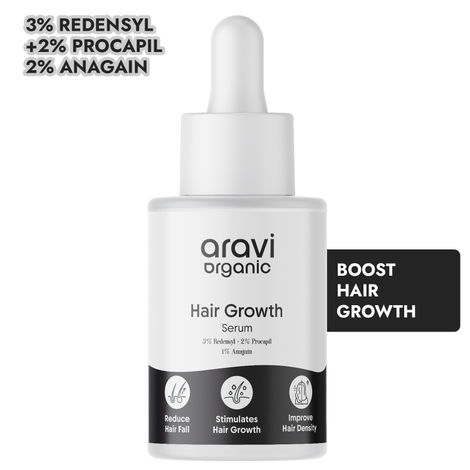 Buy Aravi Organic Hair Growth Serum With 3% Redensyl, 2% Anagain, 2% Procapil - For Hair Growth And Hair Fall Control - For Men & Women - 30 ml-Purplle