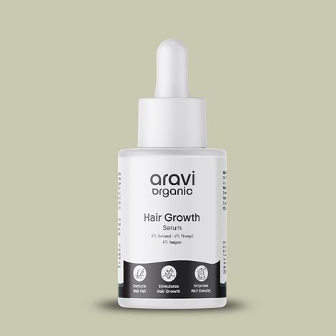 Buy Aravi Organic Hair Growth Serum with Redensyl, Anagain & Procapil | Reduces Hair Fall, Boosts Hair Density & Strength | Dermatologist Tested, Lightweight & Non-Greasy | For Men & Women – 30 ml-Purplle