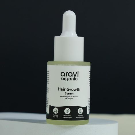 Buy Aravi Organic Hair Growth Serum with Redensyl, Anagain & Procapil | Reduces Hair Fall, Boosts Hair Density & Strength | Dermatologist Tested, Lightweight & Non-Greasy | For Men & Women – 30 ml-Purplle
