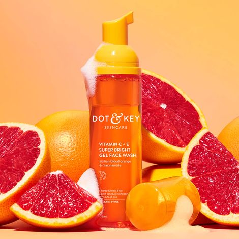 Buy Dot & Key Vitamin C Super Bright Foaming Face Wash For Dull & Pigmented Skin| With Triple Vitamin C, Blood Orange & Papaya | Silphate Free | 80 ml-Purplle