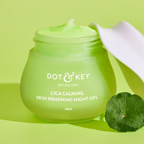 Buy Dot & Key CICA Calming Skin Renewing Night Gel | Night Cream with Niacinamide, Green Tea, Hyaluronic & Tea Tree Oil | For Acne, Dark Spot & Pigmentation, Oily, Acne Prone And Sensitive Skin | 60ml-Purplle