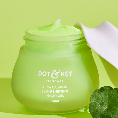 Buy Dot & Key CICA Calming Skin Renewing Night Gel | Night Cream with Niacinamide, Green Tea, Hyaluronic & Tea Tree Oil | For Acne, Dark Spot & Pigmentation, Oily, Acne Prone And Sensitive Skin | 60ml-Purplle