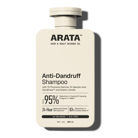 Buy Arata Anti-Dandruff Shampoo | For Normal To Oily Hair | With Tea Tree Oil, CutiBiome CLRaa€zA¢, Neem | Treats Dandruff Effectively | Takes Care Of Dry & Flaky Scalp 200 ml-Purplle