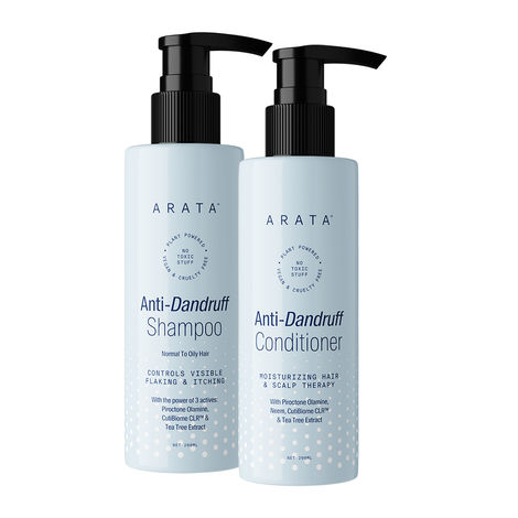 Buy Arata Dandruff Detox Duo For Normal To Oily Hair | Anti-Dandruff Shampoo And Conditioner | Removes Dandruff From The First Wash | Conditions Hair 200ml+200ml-Purplle
