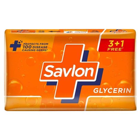Buy Savlon Moisturizing Glycerin soap bar (Buy 3 Get 1 - 125g each) with germ protection-Purplle