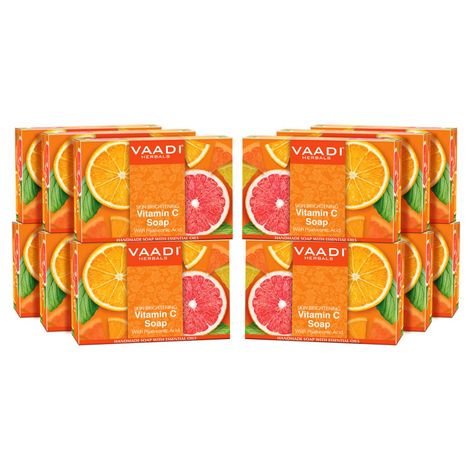 Buy Vaadi Herbals Vitamin C Soap For Tan Removal & Instant Brightening (75 gms X 12) (Pack of 12)-Purplle