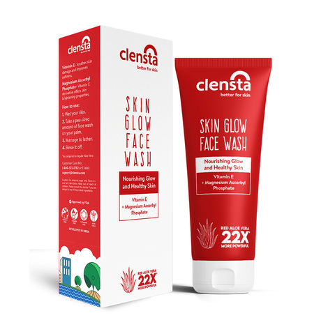 Buy Clensta Skin Glow Face Wash | With Red Aloe Vera, Vitamin C and E| Non-drying| Best Face Wash for Brightening and Glowing Skin |Face Wash for Men & Women-Purplle