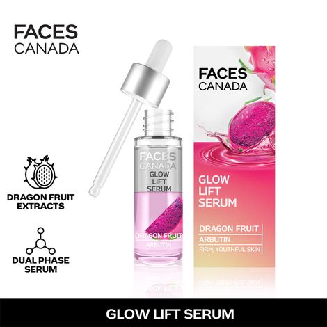 Buy FACES CANADA Glow Lift Serum, 27 ml | Dragon Fruit & Arbutin | Biphasic Face Serum | Restores Glow & Hydrates For Spotless, Radiant & Plump Skin | Helps Reduce Dark Spots & Pigmentation-Purplle