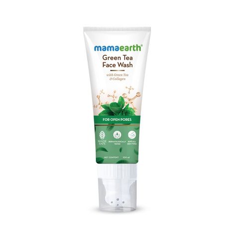 Buy Mamaearth Mamaearth Green Tea Face Wash With Green Tea & Collagen For Open Pores - 100 ml-Purplle
