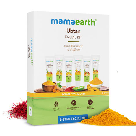 Buy Mamaearth Ubtan Facial Kit with Turmeric & Saffron for Glowing Skin - 60 g-Purplle