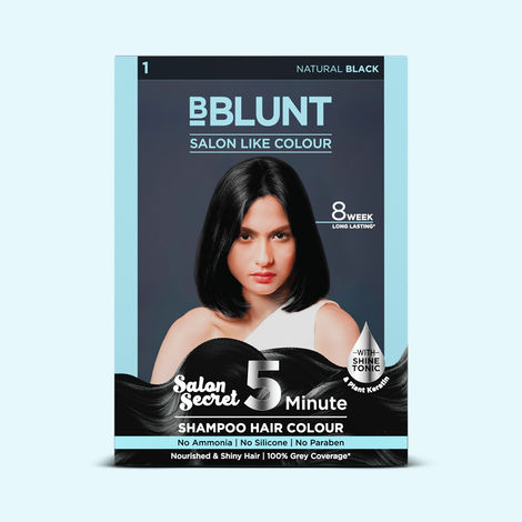 Buy BBLUNT Natural Black 5 Minute Shampoo Hair Colour for 100% Grey Coverage - 20ml X 5-Purplle