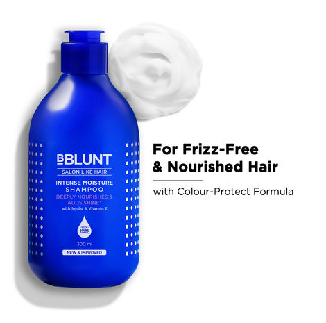 Buy BBLUNT Intense Moisture Shampoo with Jojoba and Vitamin E for Dry & Frizzy Hair - 300 ml-Purplle