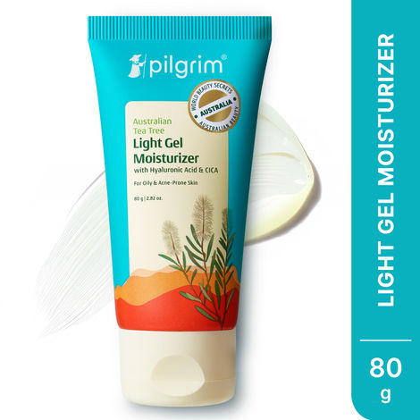 Buy Pilgrim Tea Tree Light Non-Oily Moisturizer With Hyaluronic Acid & CICA For Oily Skin, & Acne And Blemish Prone Skin | For Women & Men, (80 gm)-Purplle