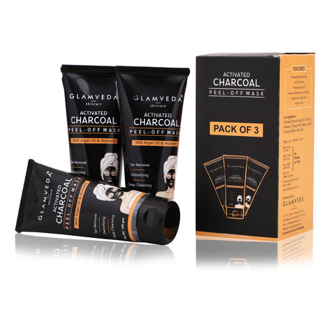 Buy Glamveda Activated Charcoal Peel Off Mask Pack Of 3-Purplle