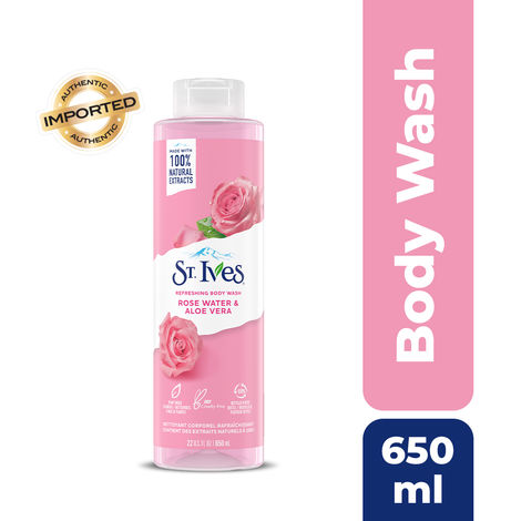 Buy St. Ives Refreshing Cleanser Rose Water & Aloe Vera Body Wash|Shower gel For Women| 100% Natural Extracts | Cruelty Free | Paraben Free |650ml-Purplle