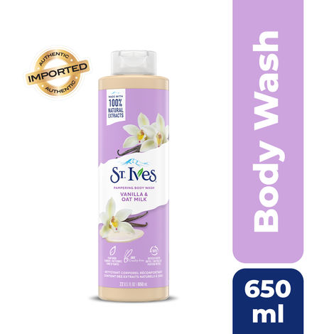 Buy St. Ives Pampering Body Wash|Shower gel for women with Moisturizing extracts of Vanilla & Oat milk| 100% Natural Extracts | Cruelty Free | Paraben Free |650ml-Purplle