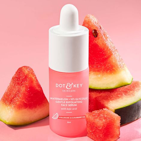 Buy Dot & Key Watermelon + 10% Glycolic Gentle Exfoliating Face Serum with Kojic Acid | Watermelon Face Serum with PHA & Cloudberry Oil 20 ml-Purplle