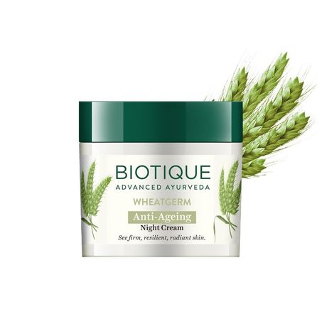 Buy Biotique Wheatgerm Anti-Ageing Night Cream 50gm-Purplle