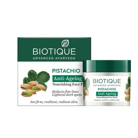Buy Biotique Pistachio Anti-Ageing Nourishing Face Pack 50gm Jar-Purplle