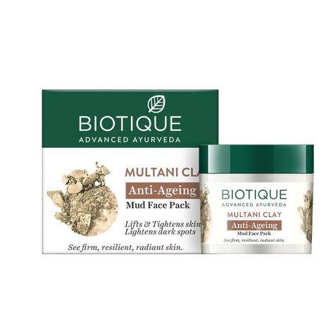 Buy Biotique Multani Clay Anti-Ageing Mud Face Pack 75gm Jar-Purplle
