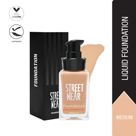 Buy STREET WEAR® Foundation -Medium (Medium) - 30 ml -Weightless, Buildable Coverage, Breathable, Water-based Formulation for Daily Use, Enriched with Vitamin E-Purplle