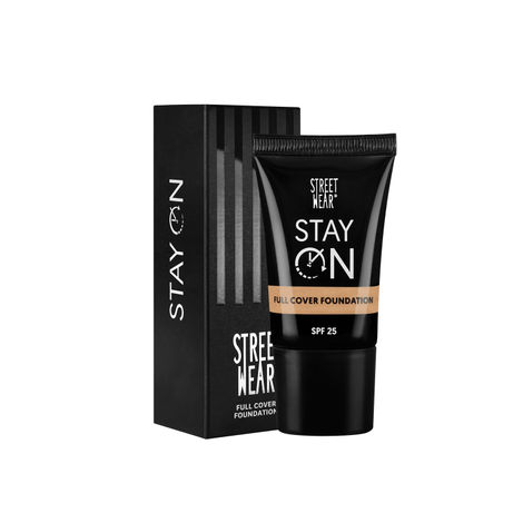 Buy STREET WEAR® STAY ON FULL COVER FOUNDATION - ROSE BEIGE With SPF-25 (18 GM) - 16 HR long wear, non comedogenic, Matte finish, sweatproof.-Purplle