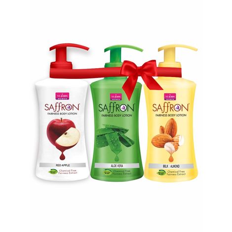 Buy VI-JOHN Body Lotion Milk & Almond,Aloevera & Red Apple All Skin Types 250ml Eack (Pack of 3)-Purplle