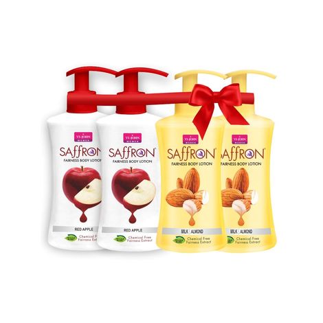 Buy VI-JOHN Body Lotion Milk Almond & Red Apple All Skin Types 250ml Eack (Pack of 4)-Purplle