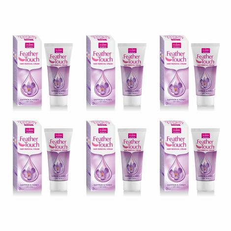 Buy VI-JOHN Women Feather Touch Honey & Saffron Hair Removal Cream 40g Each -(Pack of 6)-Purplle