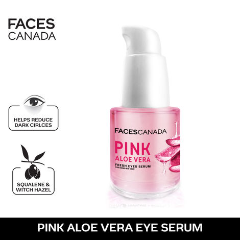 Buy FACES CANADA Pink Aloe Vera Fresh Eyes Serum For Under-Eye Care, 15ml | Squalene, Witch Hazel & Quinoa Extracts | Anti-Ageing, Brightening & Intense Hydration | Helps Reduce Puffy Eyes & Dark Circles-Purplle