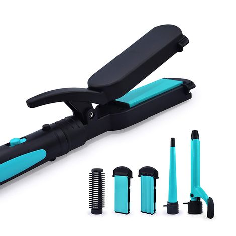 Buy Havells HC4045 5 in 1 Hair Styler - Straightener, 19mm Curler, Crimper, Conical Curler & Volume Brush for Multiple Styles - TURQUOISE - 1 pc-Purplle