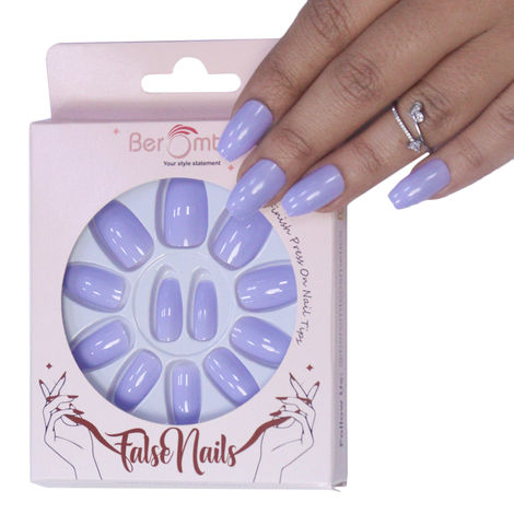 Buy BEROMT PREMIUM GLOSSY NAILS- 321 (NAIL KIT INCLUDED)-Purplle