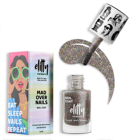 Buy Elitty Mad Over Nails, 12 Toxin Free, Infused with Witch Hazel, Vegan & Cruelty Free, Shimmer - It's a Vibe (Multi)-Purplle