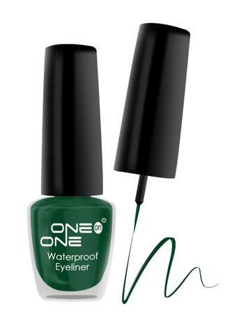 Buy ONE on ONE 24 Hrs Long Lasting & Waterproof Eyeliner, Metallic Green (5 ml)-Purplle