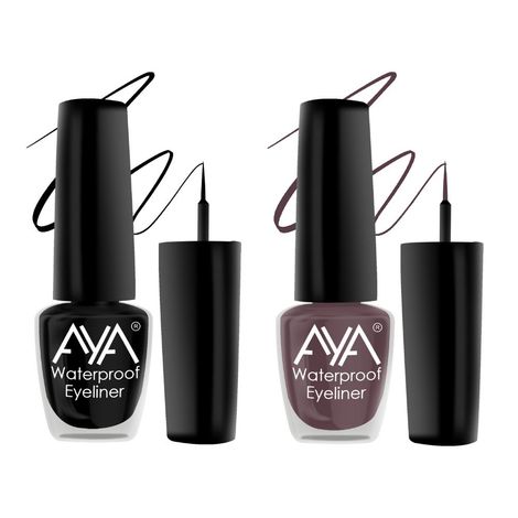 Buy AYA 24 Hrs Long Lasting & Waterproof Eyeliner, Set of 2 Black and Matte Brown-Purplle