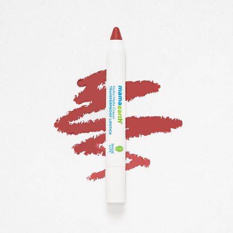 Buy Mamaearth Hydra-Matte Crayon Transferproof Lipstick with Argan Oil - 02 Macaroon Pink - 2.4 g-Purplle