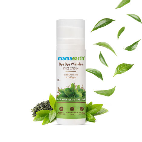 Buy Mamaearth Bye Bye Face Cream For Women Anti Ageing, For Fine Line & Wrinkles, with Green Tea & Collagen - 30 g-Purplle