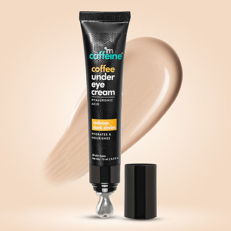 Buy mCaffeine Coffee Under Eye Cream with Eye Roller | Reduces Dark Circles | With Vitamin E and White Water Lily | 15 ml-Purplle