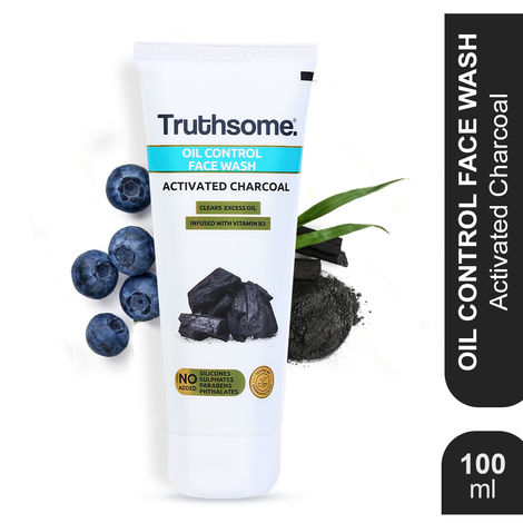 Buy Truthsome Oil Control Face Wash - For Oily Skin, No Silicones, Sulphates, Parabens, Phthalates - For Men/Women (100 ml), with Activated Charcoal & Blueberry-Purplle