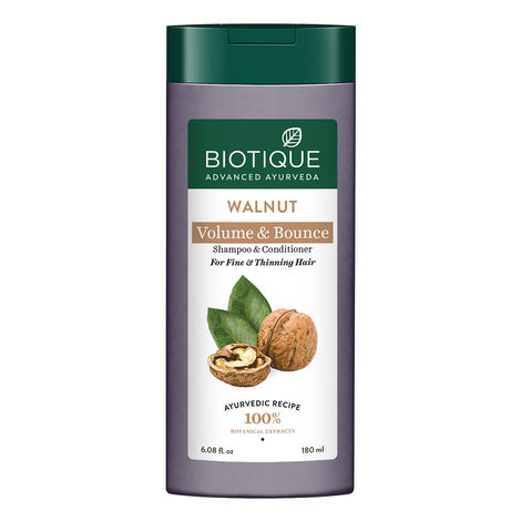 Buy Biotique Walnut Volume & Bounce Shampoo & Conditioner 180Ml-Purplle