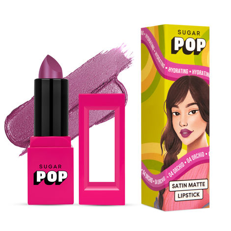 Buy SUGAR POP Satin Matte Lipstick - 04 Orchid (Light Purple) - 3 gm - Infused with Vitamin E, Shea Butter & Jojoba Oil l Full Coverage, Ultra Pigmented, Hydrating, Weightless Formula l Lipstick for Women-Purplle