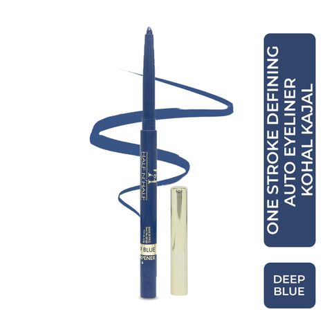 Buy Half N Half One Stroke Defining Auto Eyeliner Kohl Kajal, smudge proof and waterproof, 18hour Long Lasting, Deep Blue (0.3g)-Purplle