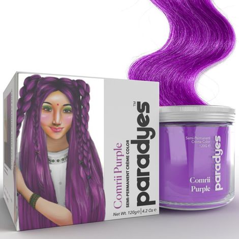 Buy Paradyes Ammonia Free Comrii Purple Semi-permanent Hair Color jar only (120 gm)-Purplle