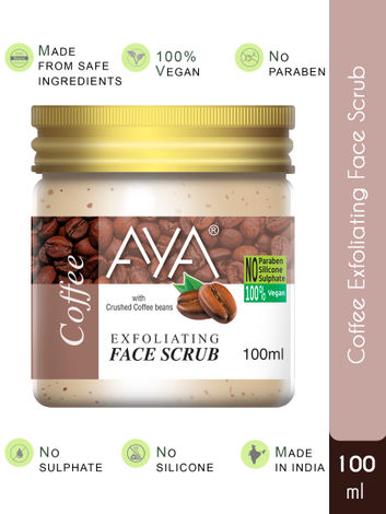 Buy AYA Coffee Exfoliating Face Scrub, 100 ml | No Paraben, No Silicone, No Sulphate |-Purplle